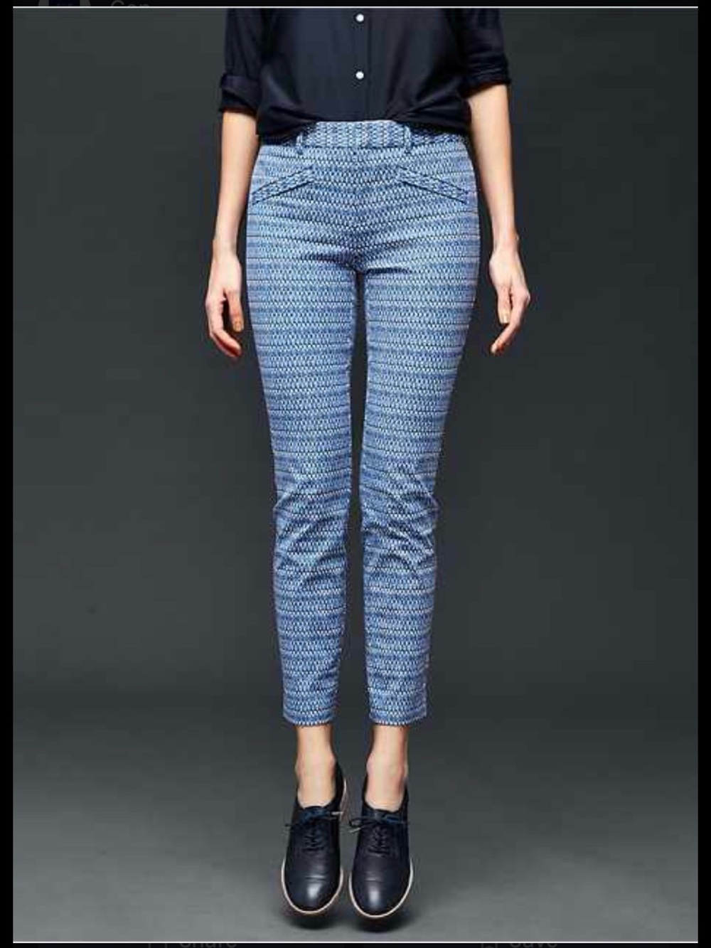 GAP Blue Patterned Cropped Ankle Pants
